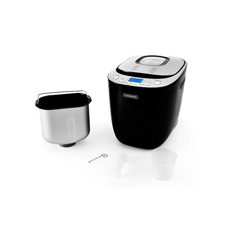 Kitchencook - Machine à Pain - Départ Différé - 550w - 12 Programmes Intégrés - Cuve Amovible Antiadhésive - Noir