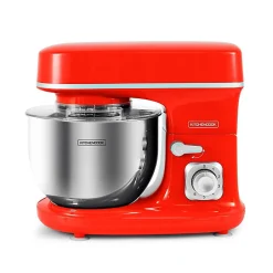 Kitchencook - Robot Pétrin 5l - 1300w - 6 Intensités - Bol Amovible Acier Inoxydable - Crochet à Pâte - Fouet à Fils - Rouge