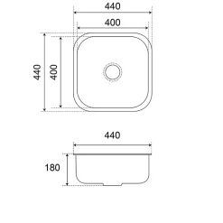 Kitchenette K13 - 140 cm - Façades : Noir - Plan de travail : Noir - Crédences : Non - Evier