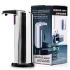 KLEENMAC Distributeur de savon automatique en acier inoxydable avec base étanche et détecteur de mouvement infrarouge