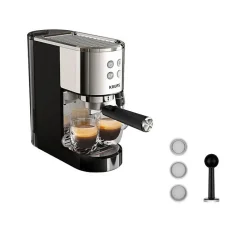 Krups Machine expresso à pompe, inox, Design compact, Arrêt automatique, Thermoblock XP444C10