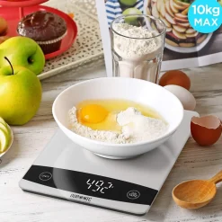 KS1009 Balance de cuisine Capacité 10 kg Affichage numérique Ajout de poids Précision 1 g Pâtisserie Courrier Duronic