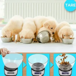 KS5000 BKCR Balance de cuisine Capacité 5 kg Affichage numérique Ajout de poids Précision 1 g Bol 2L Pâtisserie Courrier Duronic