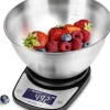 KS5000 BKSS Balance de cuisine Capacité 5 kg Affichage numérique Ajout de poids Précision 1 g Bol 2,5L Pâtisserie Courrier Duronic