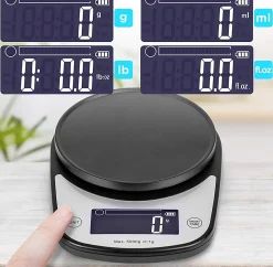 KS5000 BKSS Balance de cuisine Capacité 5 kg Affichage numérique Ajout de poids Précision 1 g Bol 2,5L Pâtisserie Courrier Duronic