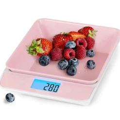 KS100 PK Balance de cuisine Capacité 5 kg Affichage numérique Ajout de poids Précision 1 g Bol 1,2L 4 capteurs précis Duronic