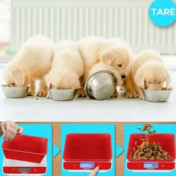 KS100 RD Balance de cuisine Capacité 5 kg Affichage numérique Ajout de poids Précision 1 g Bol 1,2L 4 capteurs précis Duronic