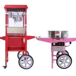 KuKoo Ensemble de Machine à Popcorn, Machine à Barbe à Papa & Chariots