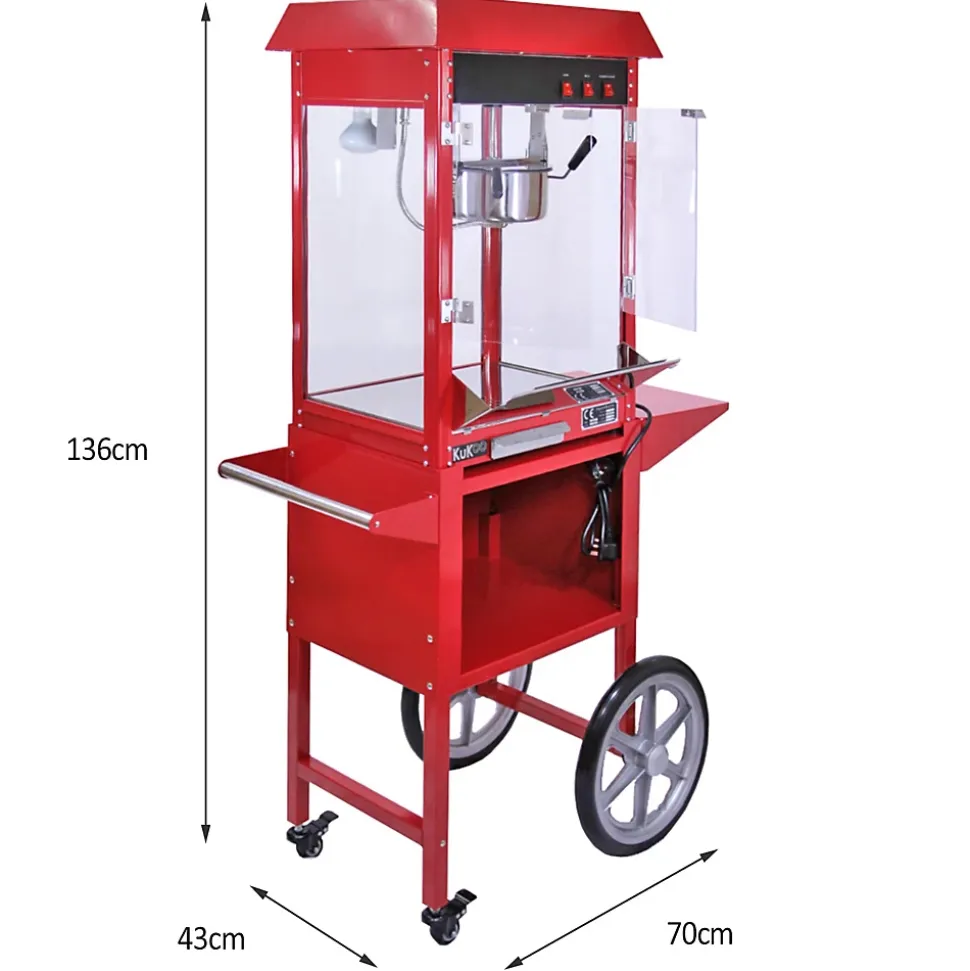 KuKoo Machine à Popcorn Professionnelle avec Chariot