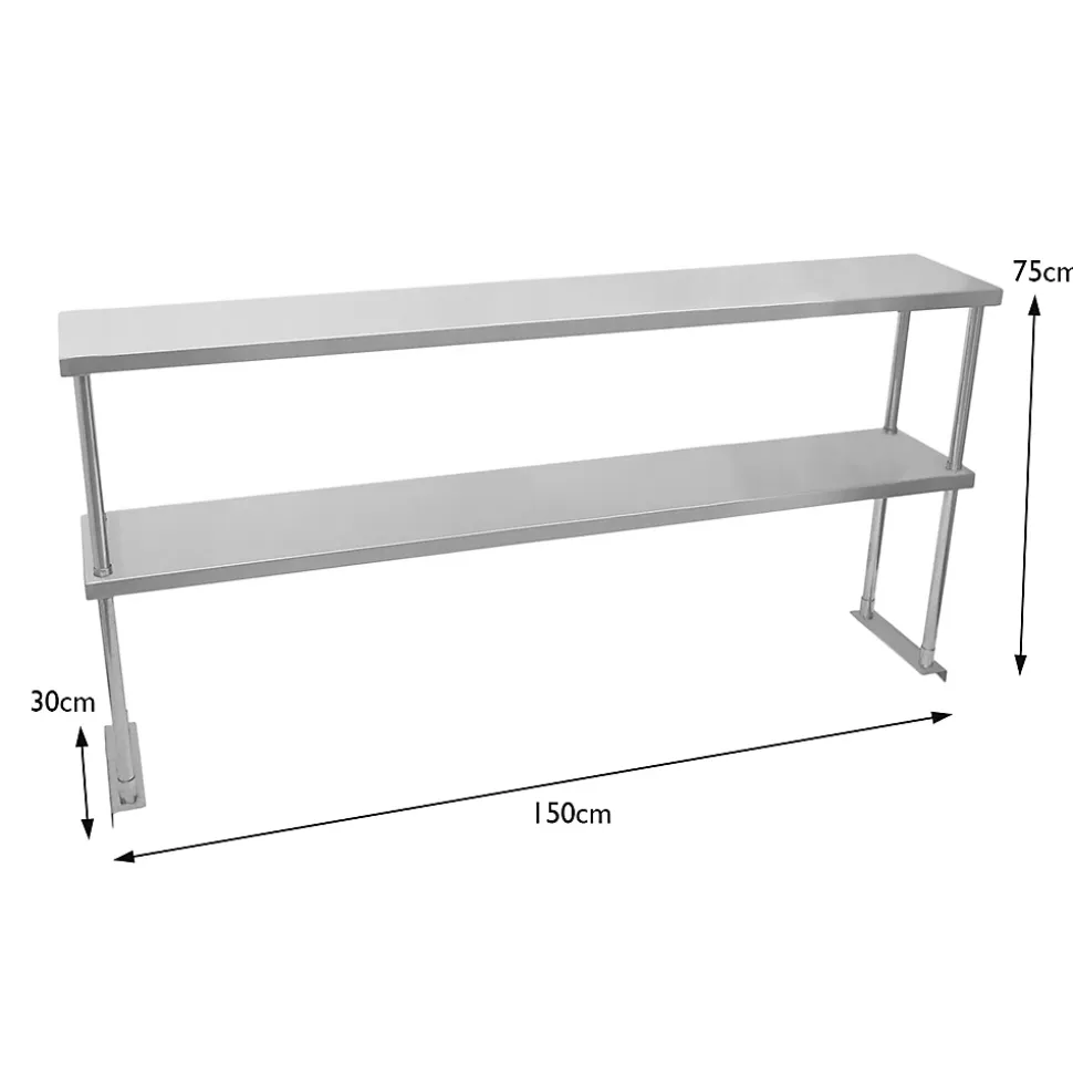 KuKoo Plan de Travail 150 cm avec Étagère d'Appoint à 2 Niveaux