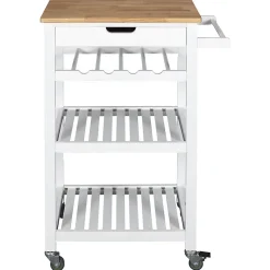 KWIT - Desserte à Roulettes Blanche avec Porte-Bouteilles