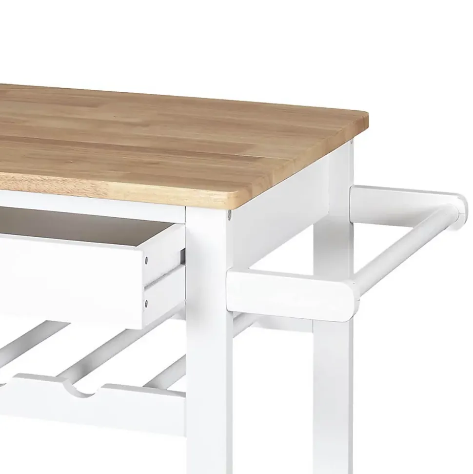 KWIT - Desserte à Roulettes Blanche avec Porte-Bouteilles