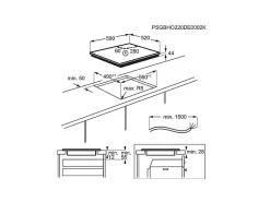 La table de cuisson à induction 59cm 3 feux 7350w Electrolux LIT60342CW/1