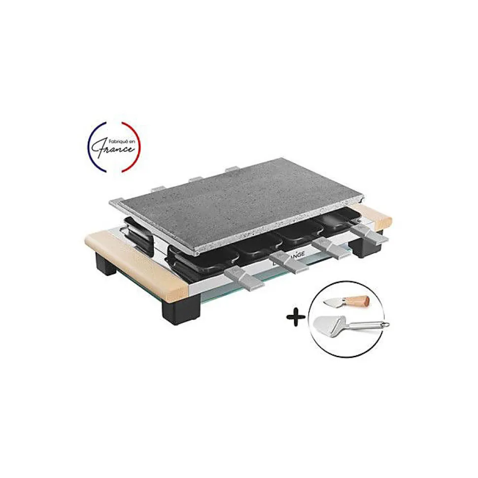 Lagrange - Raclette 399012 - 1100 W - 8 poelons antiadhesif - pierre de cuisson naturelle