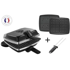 Lagrange Croque-gaufre-gaufrette 2 plaques 1000w noir - 039224