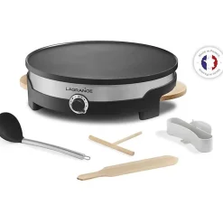 LAGRANGE Crépière Tradi' - 1500W - Plaque de 35cm - 1 grande louche, 1 répartiteur, 1 grande spatule et un rince répartiteur