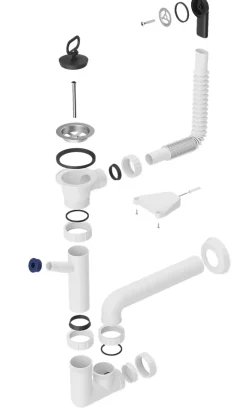 Lavabo Granitan Orta Blanc avec Siphon pour Garage, Buanderie, Chaufferie - 1 Pièce