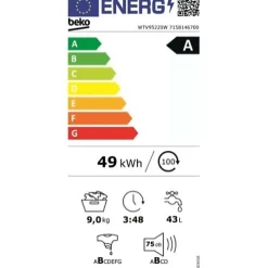 Lave linge hublot Beko WTV95220W
