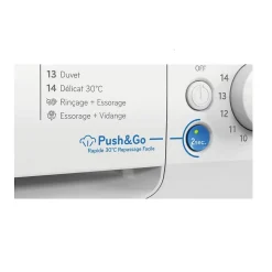 Lave-linge frontal 9kg 1200 tours/min blanc Indesit BWE91295XWVFR