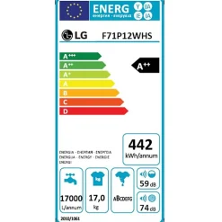 Lave-linge frontaux 17kg 127L LG 1100tr/min 70cm E, F71P 12 WHS