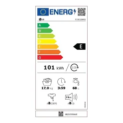 Lave-linge frontaux 17kg 127L LG 1100tr/min 70cm E, F71P 12 WHS