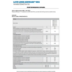 Lave-linge frontaux 8kg 61L SAMSUNG 1400tr/min 60cm B, WW80T554DTW
