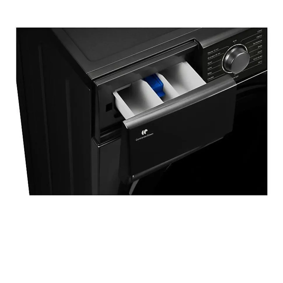 Lave-linge hublot - CONTINENTAL EDISON - CELL10140IBP - 10kg - Moteur induction - 60 cm - Classe A - 1400 trs/min - Noir mat