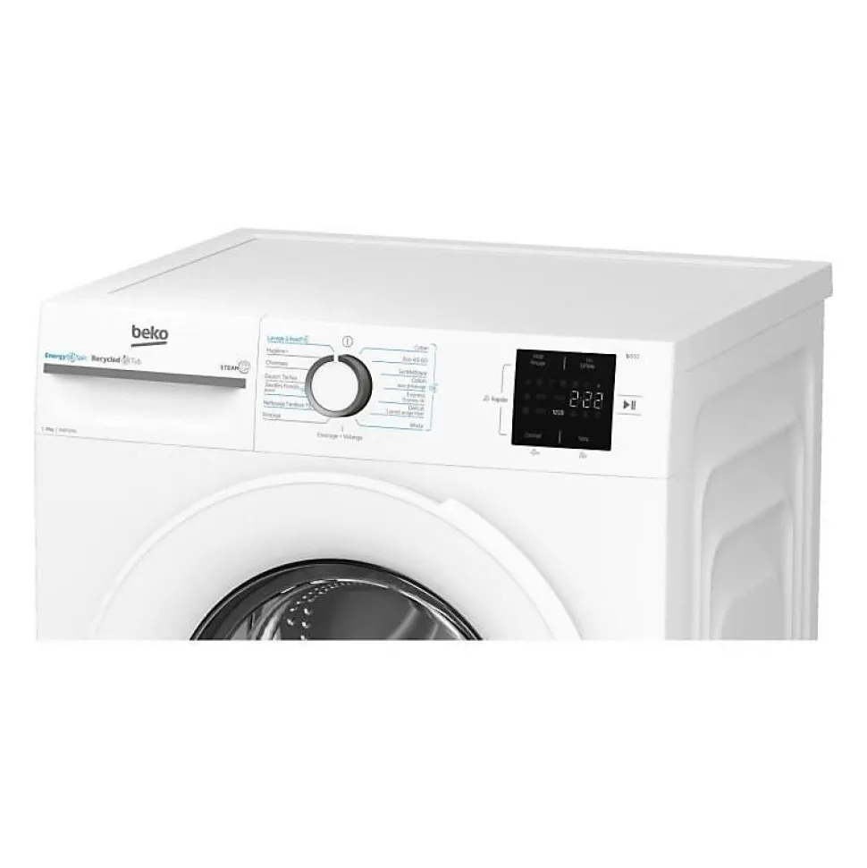 Lave-linge hublot BEKO LLFT39411 - 9 kg - Induction - L60cm - 1400 trs/min - Classe A - Blanc