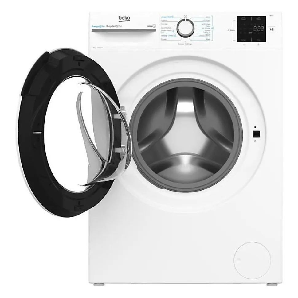 Lave-linge hublot BEKO LLFT39411 - 9 kg - Induction - L60cm - 1400 trs/min - Classe A - Blanc