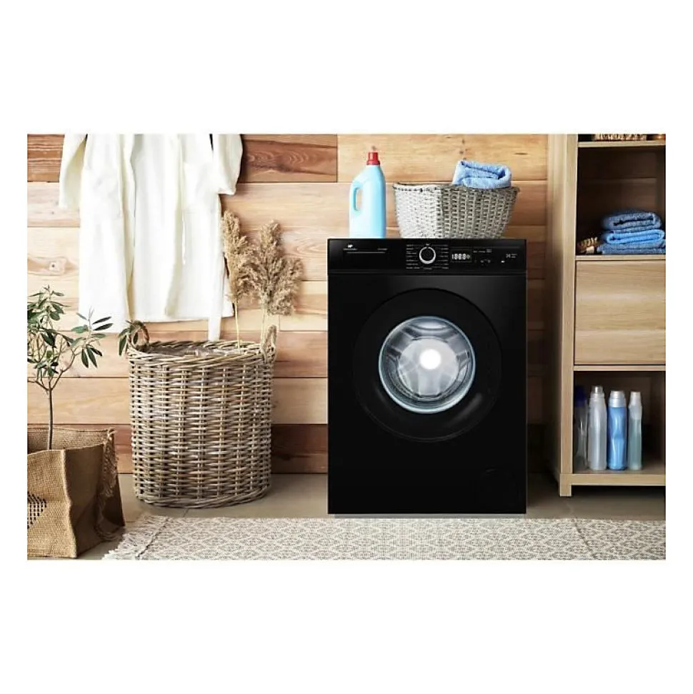 Lave-linge hublot CONTINENTAL EDISON CELL9140IB - 9kg - Largeur 59,6 cm - Classe A - 1400 trs - moteur induction - noir mat