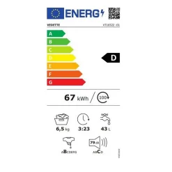 Lave-linge top 6kg 1200 tours/min blanc Vedette VT16522