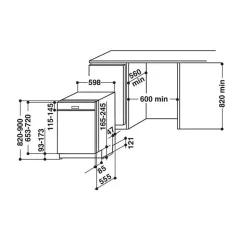 Lave-vaisselle 60cm 14 couverts 44db intégrable avec bandeau Whirlpool WBC3C34PB supreme clean