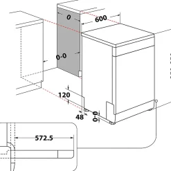 Lave-vaisselle 60cm 14 couverts 44db Whirlpool WFC3C34