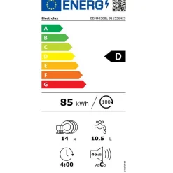 Lave-vaisselle 60cm 14 couverts 46db tout intégrable Electrolux EEM48300L