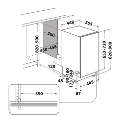 Lave-vaisselle 44.8cm 10 couverts 47db Indesit IN2IKE107