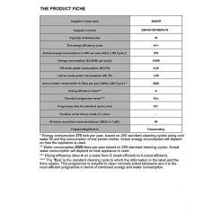 Lave-vaisselle 60cm 15 couverts 45db Sharp QWNA1DF45EW