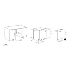 Lave-vaisselle 60cm 14 couverts 44db tout intégrable Candy CI4C4F0PA