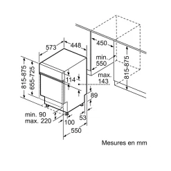 Lave-vaisselle 45cm 10 couverts 42db intégrable avec bandeau Siemens SR55ZS10ME