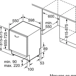 Lave-vaisselle 60cm 13 couverts tout intégrable Bosch SMV6ECX93E série 6