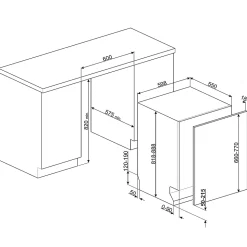 Lave-vaisselle encastrable 13 couverts Universel l. 60 cm STL2501CFR Smeg noir