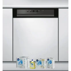 Lave-vaisselle Intégrable encastrable bandeau noir 44dB 14 converts 60cm Natural Dry WHIRLPOOL