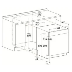 Lave-vaisselle intégrable encastrable bandeau Inox 46dB 14 couverts 60cm Moteur induction WHIRLPOOL