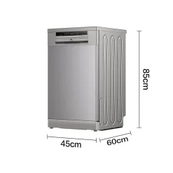 Lave-vaisselle pose libre - CONTINENTAL EDISON - CELV1145S - 11 couverts - 45 cm - 45 dB - Silver