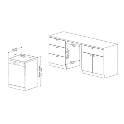 Lave-vaisselle pose libre CONTINENTAL EDISON - 15 couverts - Largeur 59,8 cm - Classe D - moteur induction - 39 dB - Blanc