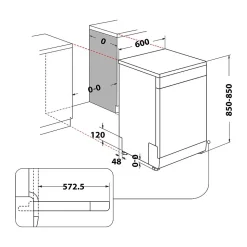 Lave-vaisselle pose libre WHIRLPOOL 14 Couverts 60cm C, WFC3C42P