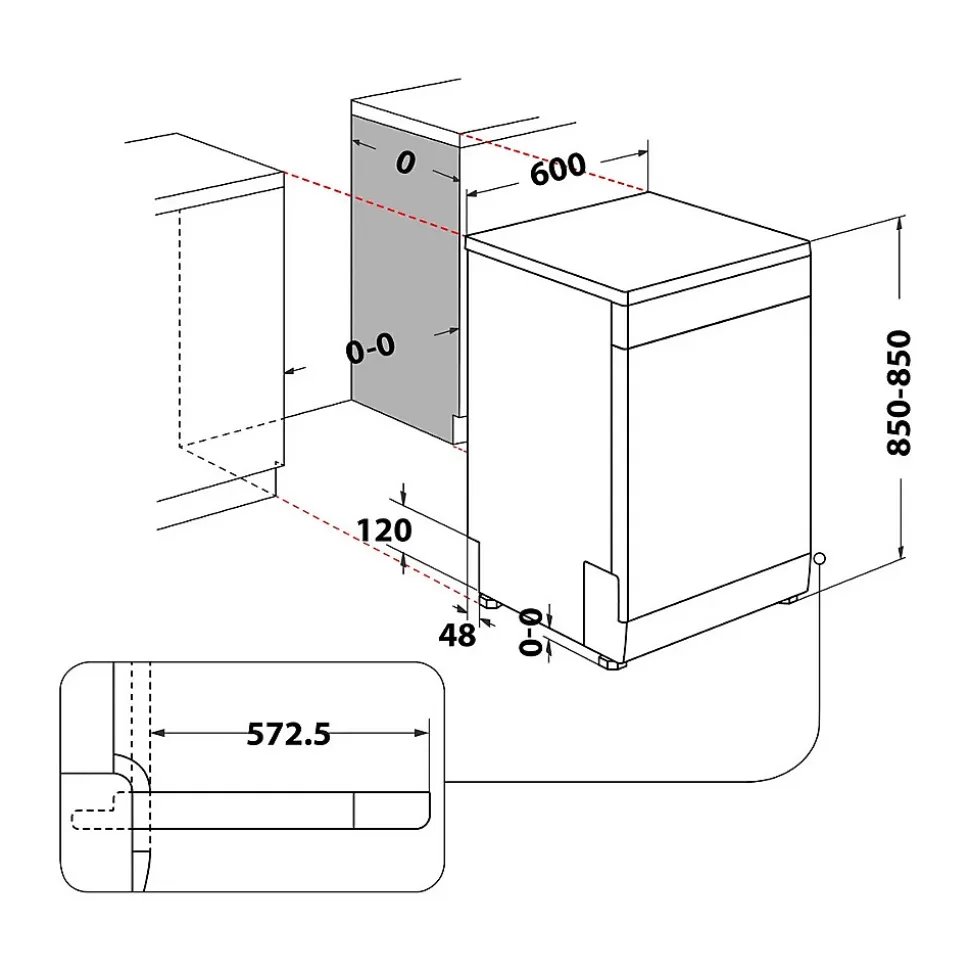 Lave-vaisselle pose libre WHIRLPOOL 14 Couverts 60cm C, WFC3C42P