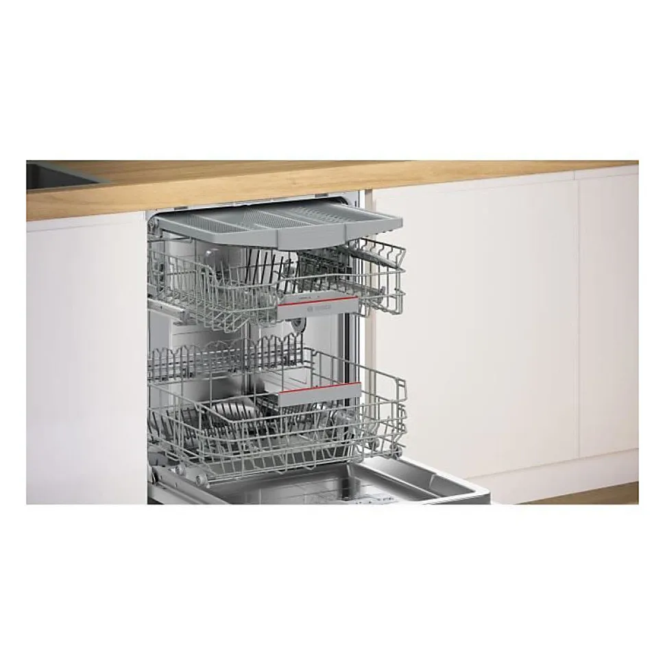 Lave-vaisselle semi-encastrable BOSCH SMI6ZCS10E SER6 - 14 couverts - Induction - L60cm - 40 dB - Classe B - Acier Brossé