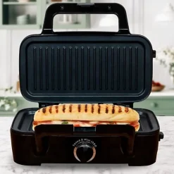 LITTLE BALANCE 8368 Speed'n Mixt 1200, Gaufrier & Grill 2 en 1, 1 plaque Gaufres, 1 plaque Gril interchangeables, 1200 W, Inox