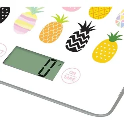 LITTLE BALANCE Balance de cuisine électronique 8341 Slim - 5 kg / 1 g - Plateau en verre trempé - Extra-plate - BD Ananas
