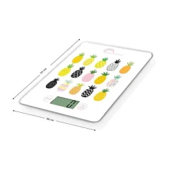 LITTLE BALANCE Balance de cuisine électronique 8341 Slim - 5 kg / 1 g - Plateau en verre trempé - Extra-plate - BD Ananas
